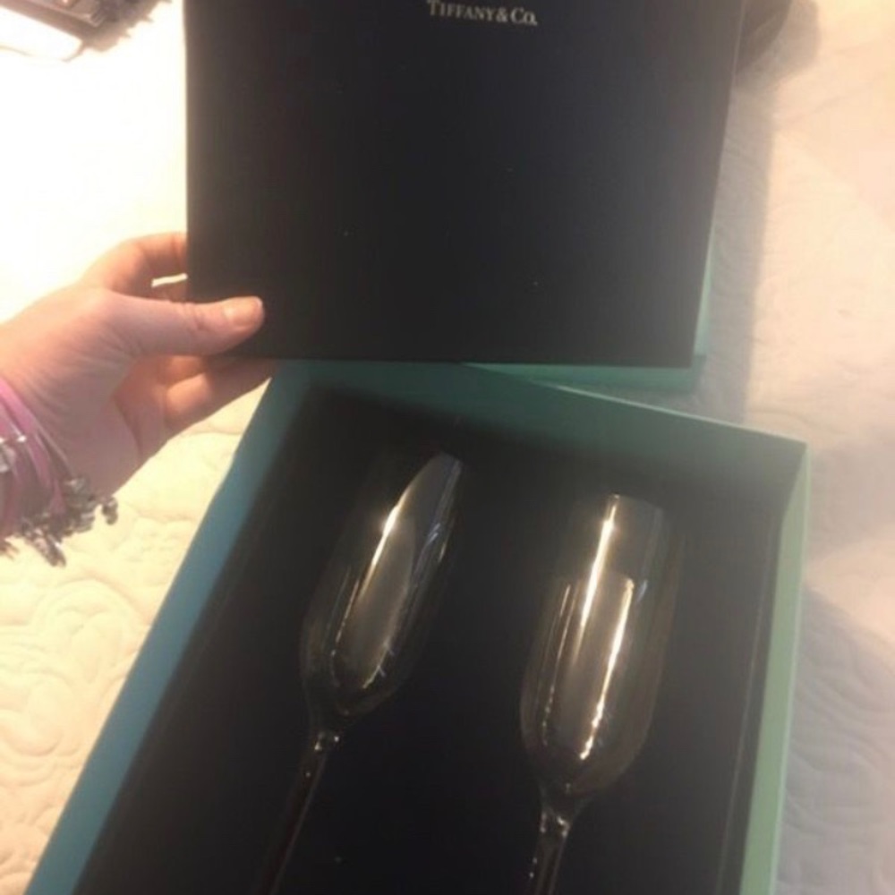NIB Tiffany Co Champagne Flutes